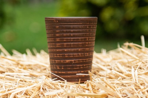 Handmade Clay Glassful Drinking Glass Eco Pottery Ceramic Handcrafted Cup - Picture 1 of 12