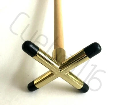 1 x 57" 2 PIECE POOL or SNOOKER CUES With BRASS CROSS / BRIDGE REST For TABLES - Image 1 of 4