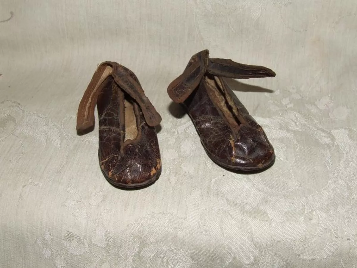 Tiny Antique Leather Baby Shoes from a Virginia Estate Pre