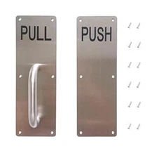 Aimyoo Stainess Steel Door Handle Pull and Push Plate Commercial Door Handle 