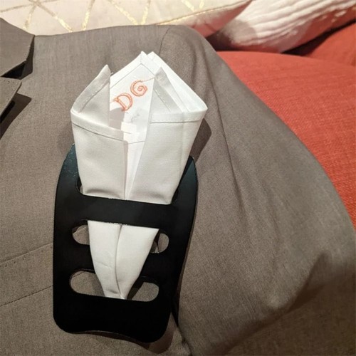 Schwarz Einstecktuchhalter Schal Seide mit festem Clip Meine Herren - Imagen 9 de 9