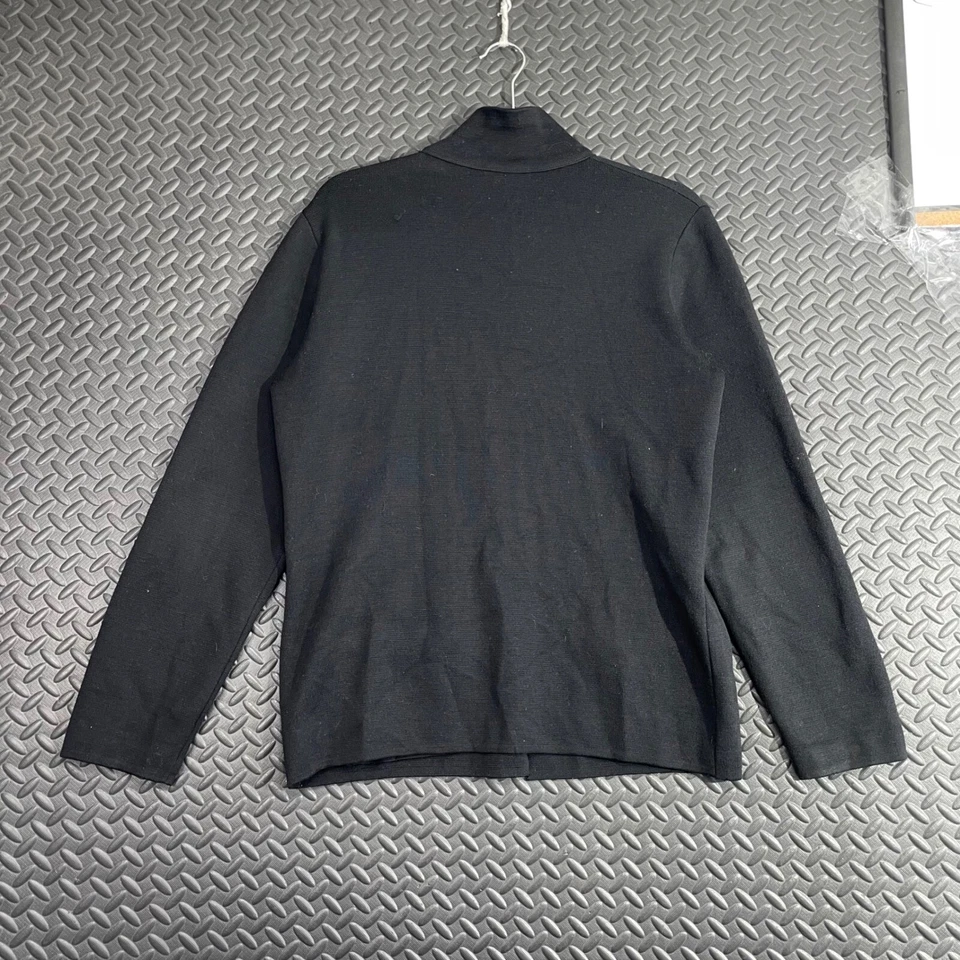 复古 Maria Di Ripabianca 黑色羊毛纽扣毛衣女式 12 码休闲装 — 第 2/4 张图片