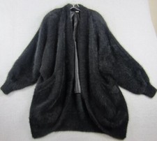 Misook Coat Women 2x 3x Rare Oversize Open Rabbit Hair Angora Wool Plus Designer