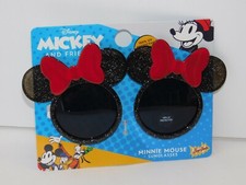Minnie Mouse Sunglasses Black Shiny Glitter Kids Youth Gift Stocking Stuffer