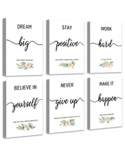 Drsoum Motivational Wall Art Home Office Inspirational Framed Wall Decor Posi...