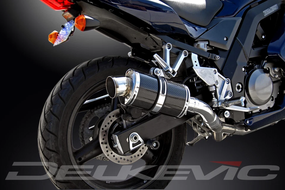Kit silenciador escape carbono ovalado 9" Slip On Suzuki SV650 2003-2012 Foto 4 de 4