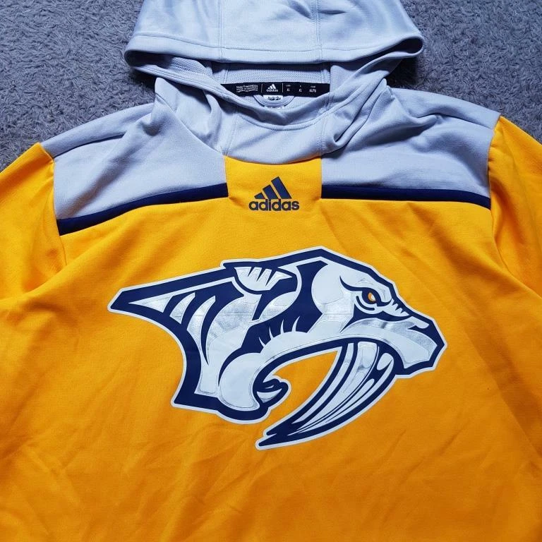 Women's Nashville Predators adidas Gold/Gray Reverse Retro Pullover Hoodie