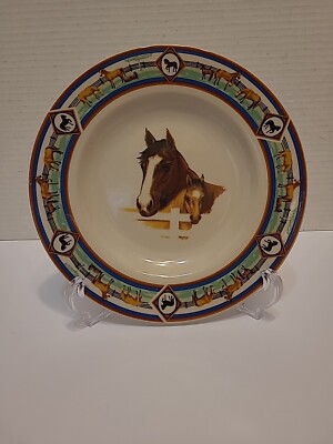 Folkcraft ''CEDAR VALLEY STABLES'' 7 7/8'' Salad Plate 2001 Stoneware 