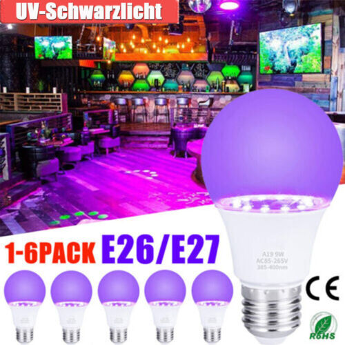 E27 UV LED Schwarzlicht Glühbirne Blacklight Birne Lampe DJ Disco Leuchtmittel - Bild 1 von 12