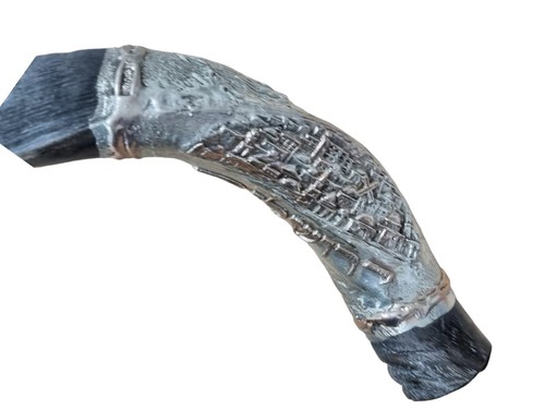 Cuerno Kudu Shofar Yemenita 30"" Plata Esterlina Jerusalén Shema Israel Placas - Imagen 7 de 18