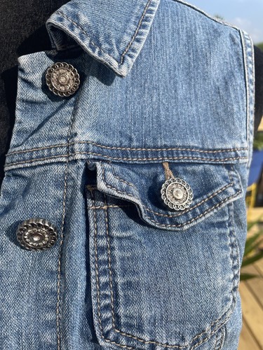 Women's Baccini Denim Blue Jean Vest - Picture 5 of 8