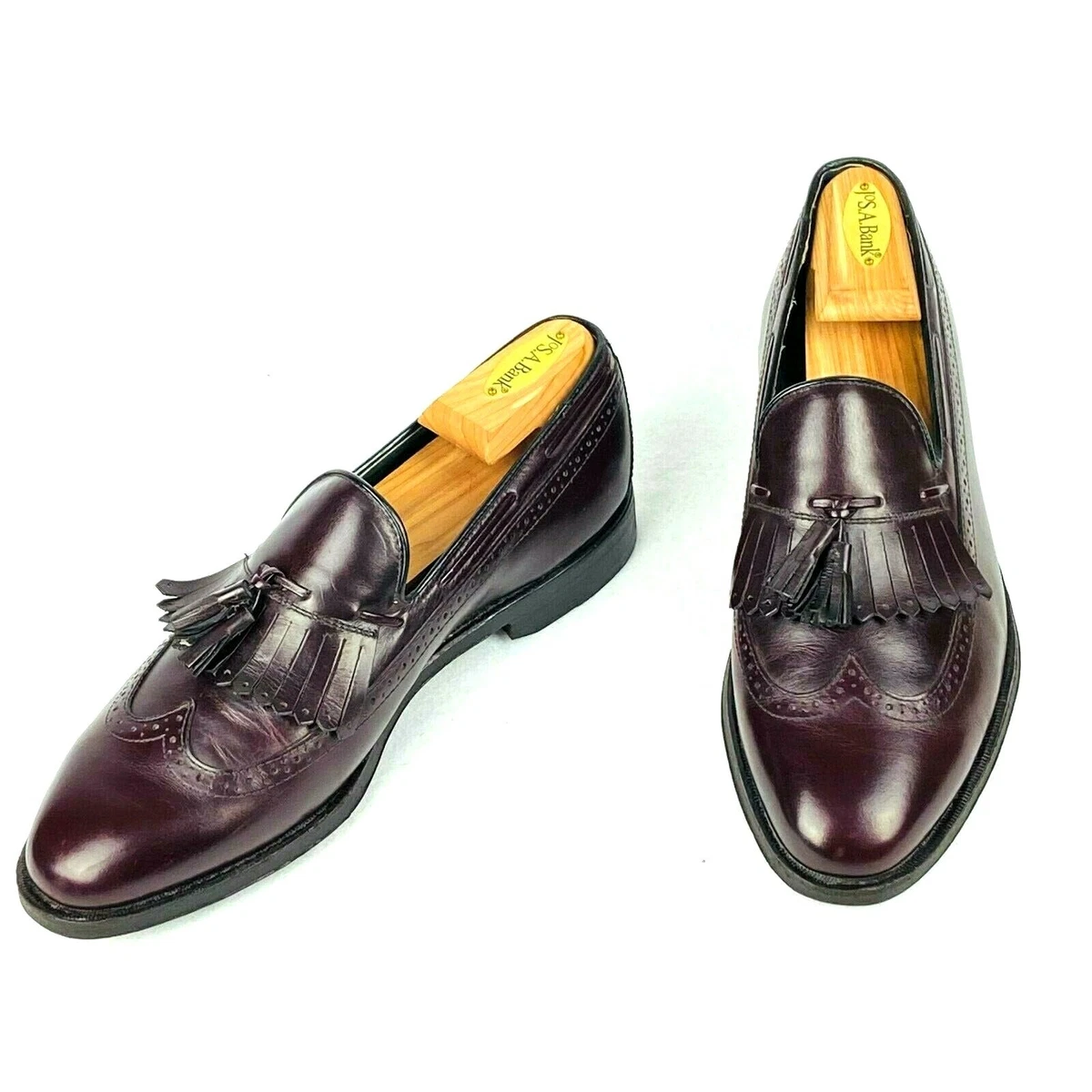 Jarman Loafer Men Size 9EEE Dress Shoes Burgundy Leather Kiltie Tassel Regency