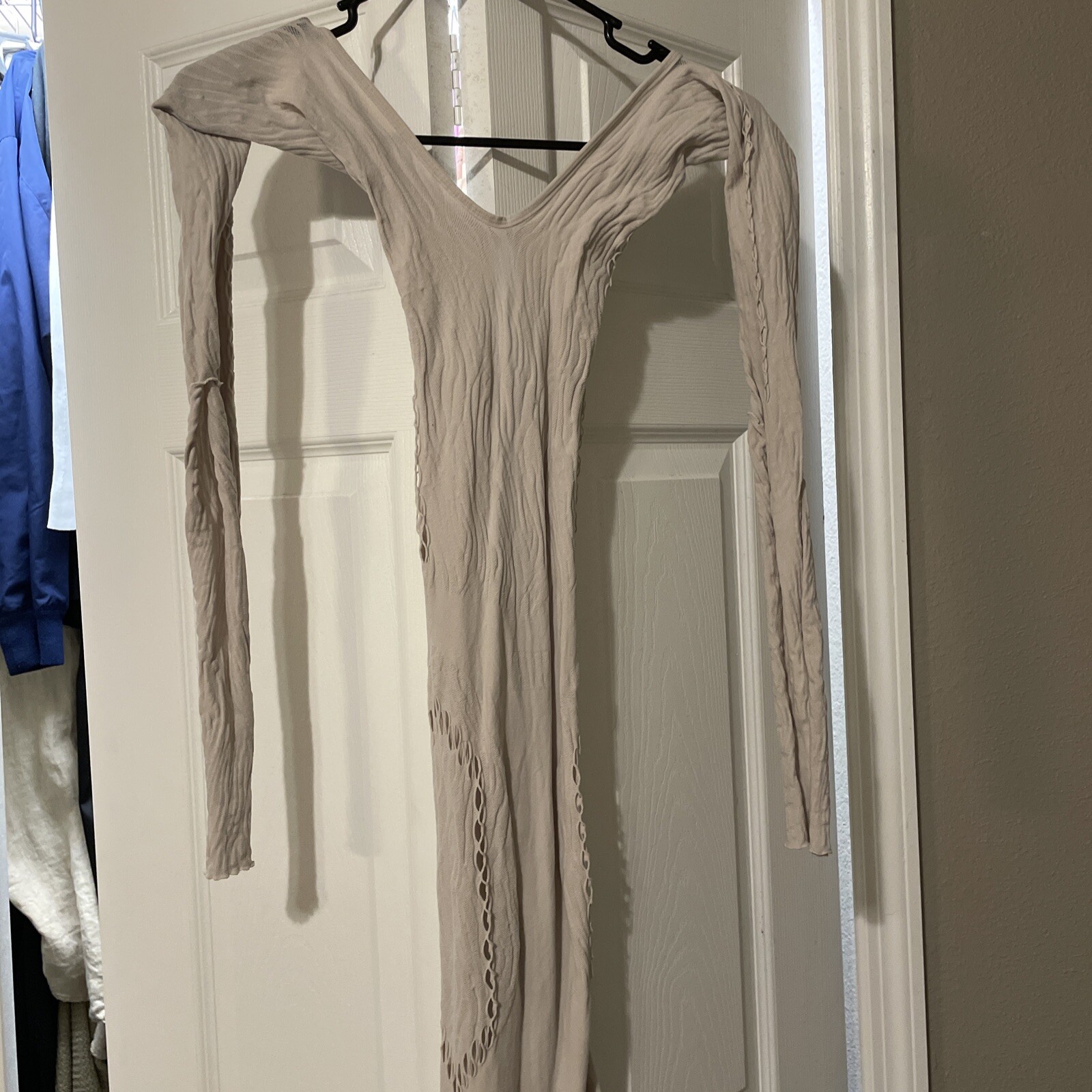 Poster Girl The Charlotte Dress in Bone Mesh Cut Out … Gem