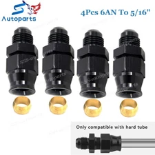 4Pcs 6AN To 5/16" Tube Hardline Fuel Line Adapter Fitting Tubing compression