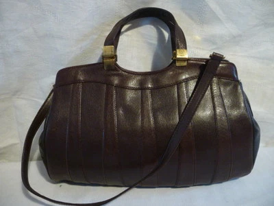 sac "vintage" forme cabat tout CUIR marron - Photo 1/4