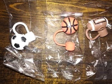 Straw Tip Covers Set Of 3  Cute Sports Straw Covers Cap for Reusable Straws
