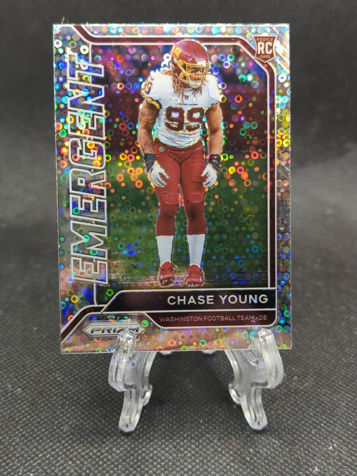 2020 Panini Prizm Emergent No Huddle Prizm Chase Young #15 Rookie RC Commanders