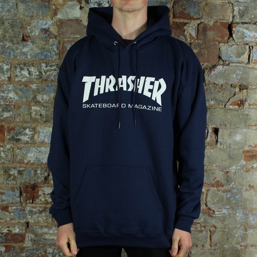 Thrasher Skate Mag Logo Jersey Stock Sudadera Con Capucha Azul Marino – en  Talla S, M, L | eBay