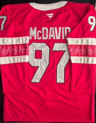 Canada Team #97 Connor McDavid 4 Nations Jersey Red Stitched 2025 Size 2XL
