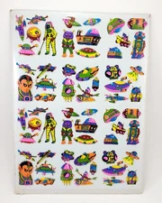 Vtg 1979 Star Warriors Alien 3 Dimensional Puffy Sticker Sheet Lot New Sealed !!