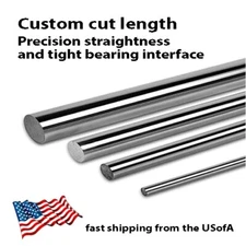 PDTech, CUSTOM CUT 12mm dia linear bearing rod rail, up to 1 meter, chrome, USA