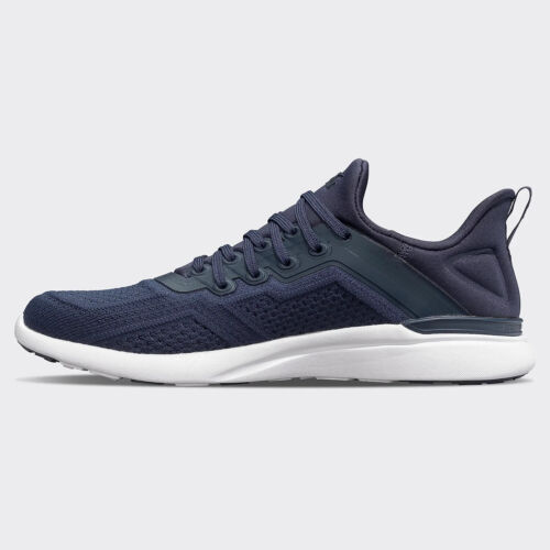 $250 NEW APL Women TechLoom Tracer Midnight Navy White Sneakers Lace Up Low 6 - 第 4/24 張圖片