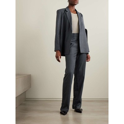 Anine Bing Kaia Wool-Blend Pinstripe Blazer NWT size XL