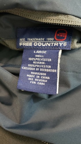 Free Country FCXtreme Jacket Adult Large Blue Full Zip Fleece Reversible Mens L - Picture 8 of 8