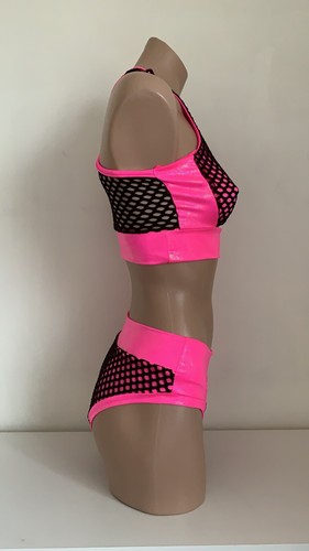 Schminke 🍧 Gelato pole dance wear fishnet set mesh crop top low waist bottoms - Picture 17 of 25