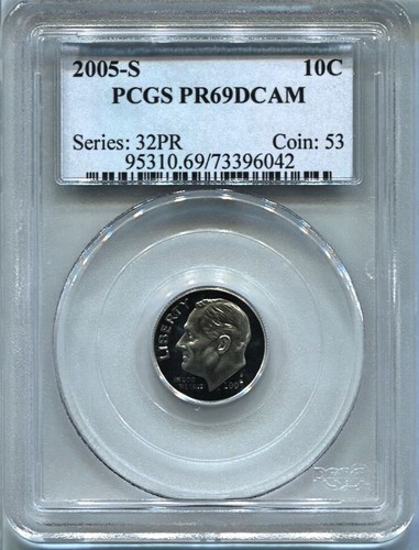 2005 S 10C Roosevelt Dime PCGS PR69DCAM - Bild 1 von 2