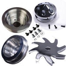 Big Block Chevy Polished Aluminum Pulley Set Long Pump Bbc Lwp 396 402 427 454