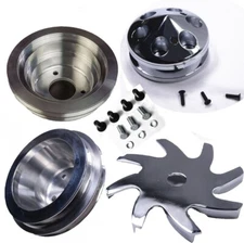 Big Block Chevy Polished Aluminum Pulley Set Long Pump BBC LWP 396 402 427 454