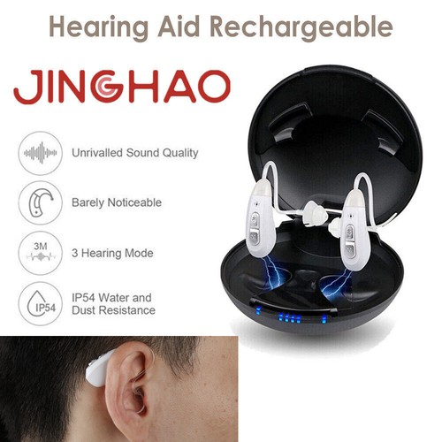 JINGHAO Rechargeable Hearing Aids Amplifier Noise canceling BTE Sound
