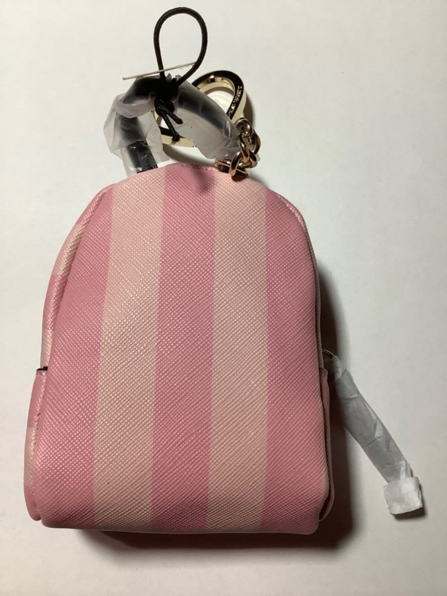 Victoria\'s Secret Pink and White Striped Backpack with Bag Charms VICTORIA main image 2