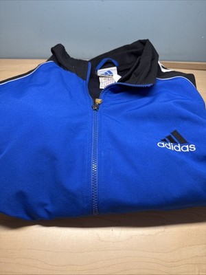 Vintage Adidas Jacket Y2K Nylon Full Zip Windbreaker Logo Blue Men s Size L