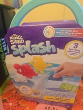 Kinetic Sand Splash Starter Case 90 Color Change Sand 3 Molds Water Activated