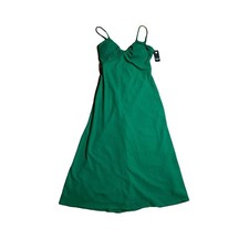 Guess sz 8 or MEDIUM maxi dress adjustable spaghetti straps emerald green nwt