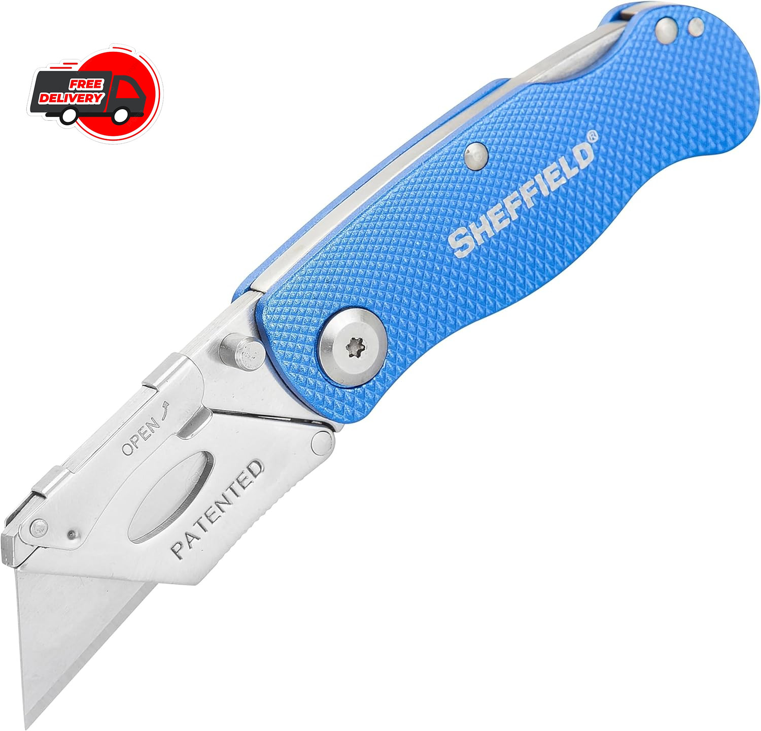 Sheffield 12113 Ultimate Lock Back Utility Knife, Folding, Box Cutter Knife,