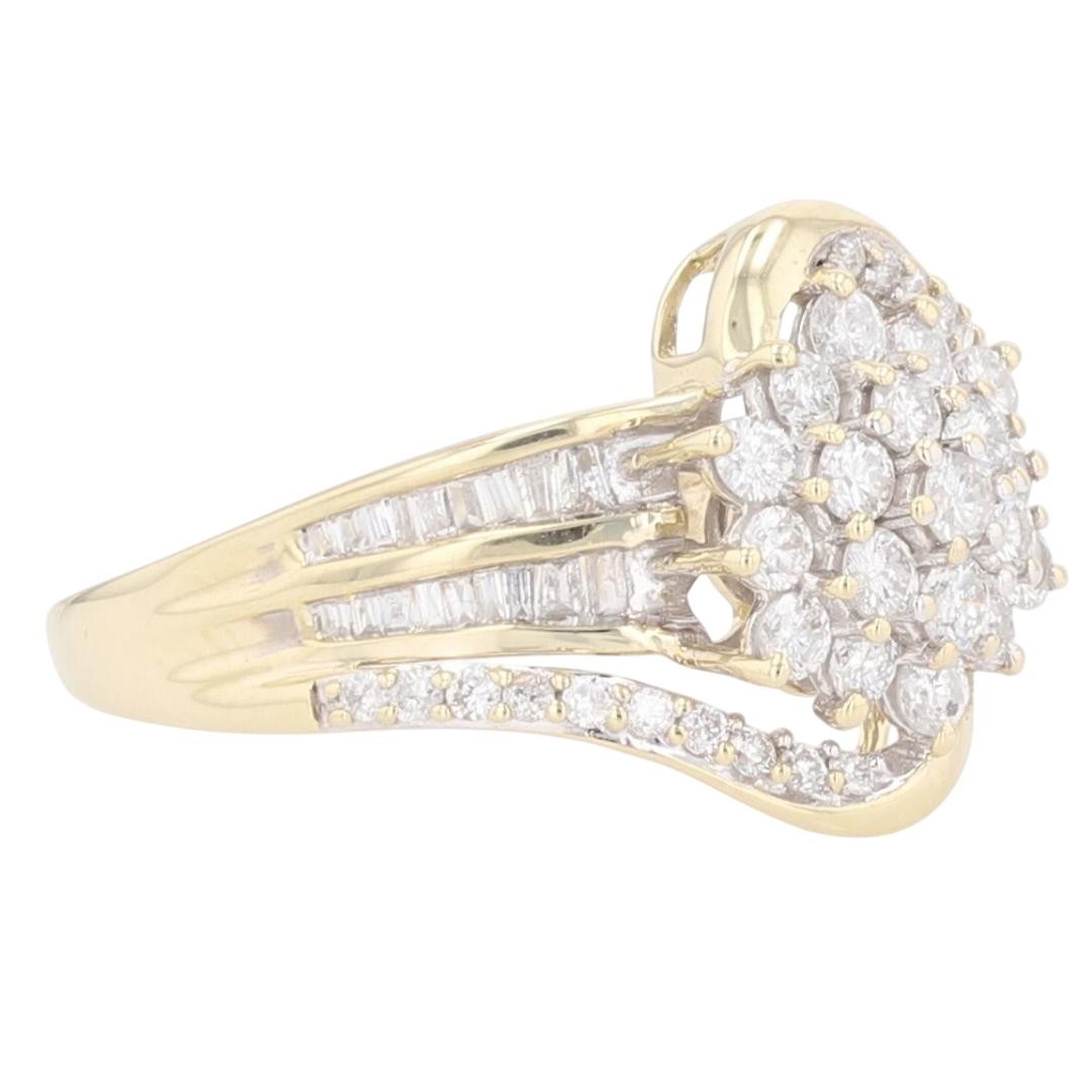 .83ctw Round Diamond Cluster Bypass Split Shank R… - image 2