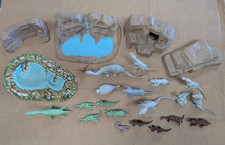 Vintage 1960's Marx Prehistoric Times Play Set Dinosaurs Cave Tin Duck Pond