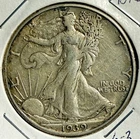 1939-D Walking Liberty Half Dollar. Free Shipping - (6-3)