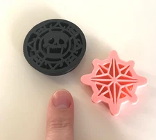 Set of 2 Gently Used, Polymer Clay Cutters, Pirate Coin and Compass Rose, Supply