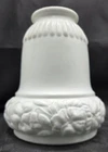 Vintage Milk Glass Lamp Light Shade Embossed Pansy Flowers 2-3/16" Fitter