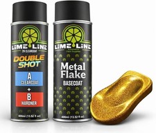 Lime Line Metal Flake Basecoat Spray Paint Aerosol With 2k Clearcoat Included