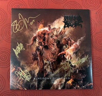 Morbid Angel -  Kingdoms Disdained Vinyl Record SIGNED AUTOGRAPHED  Azagthoth