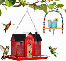 Metal Mesh Hanging Bird Feeder   Triple Feeders, Large  Weatherproof