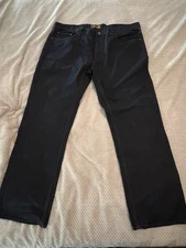 Blue Pronto Uomo Mens Size 40 X 32 Very Dark Blue Jeans Classic 5 Pocket Style