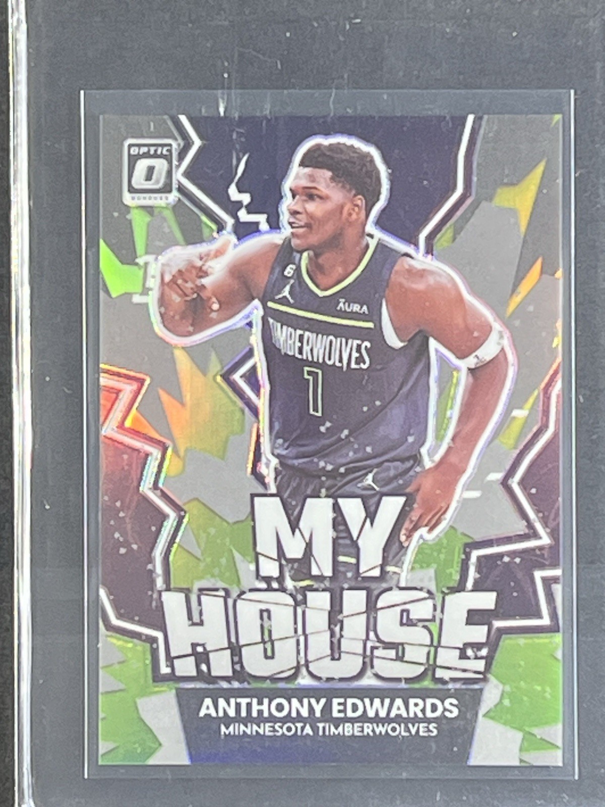 2022-23 Donruss Optic #19 Anthony Edwards MY HOUSE LIME GREEN PRIZM /149 SP