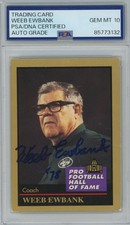 Weeb Ewbank 1991 ENOR Jets HOF GEM MT 10 PSA/DNA Signed Auto Autographed