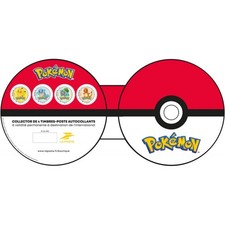 Collector Pokémon – 4 timbres autocollants – Pikachu, Carapuce, Bulbizarre et Sa